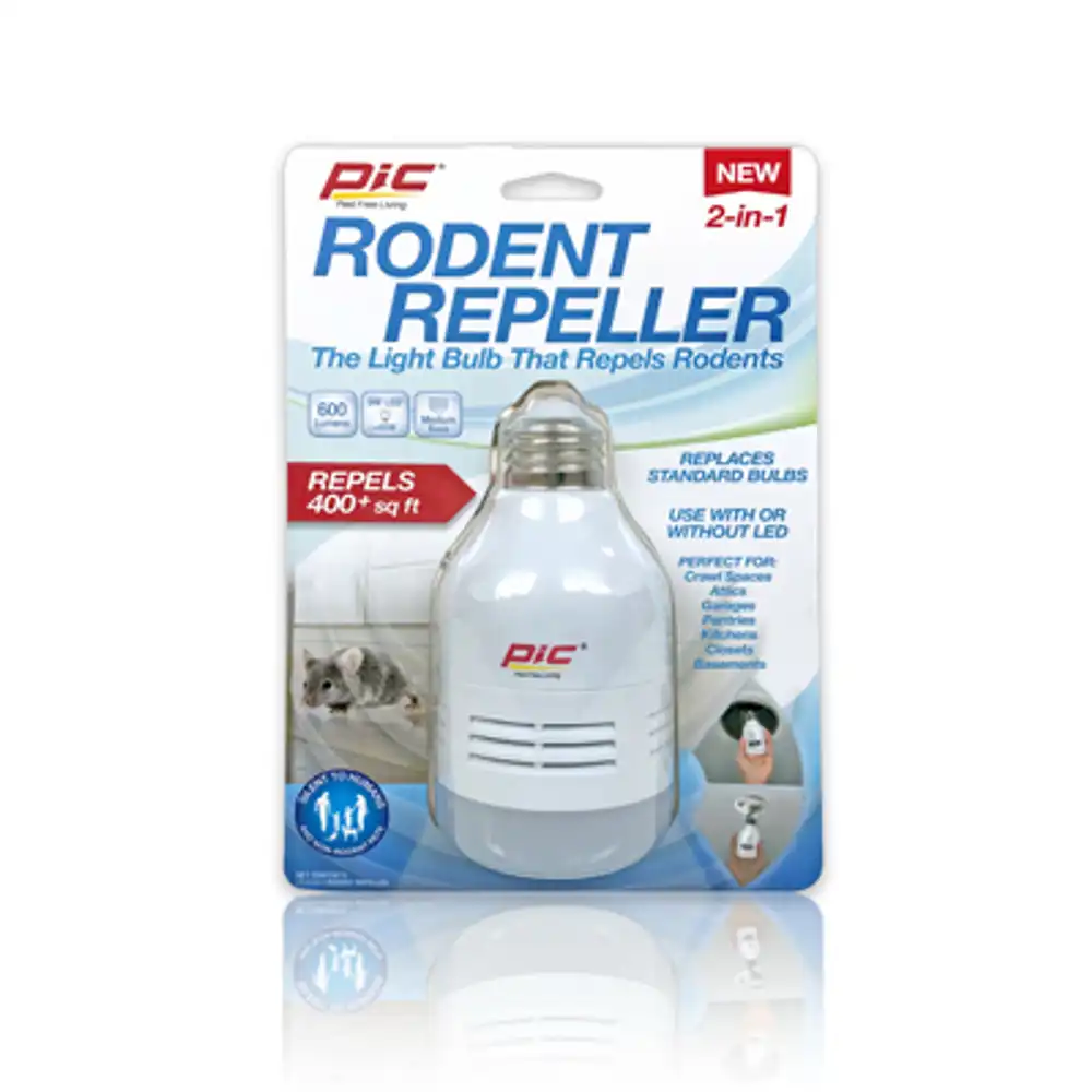 sonic rodent repeller & led light bulb, 600 lumens, 9-watt