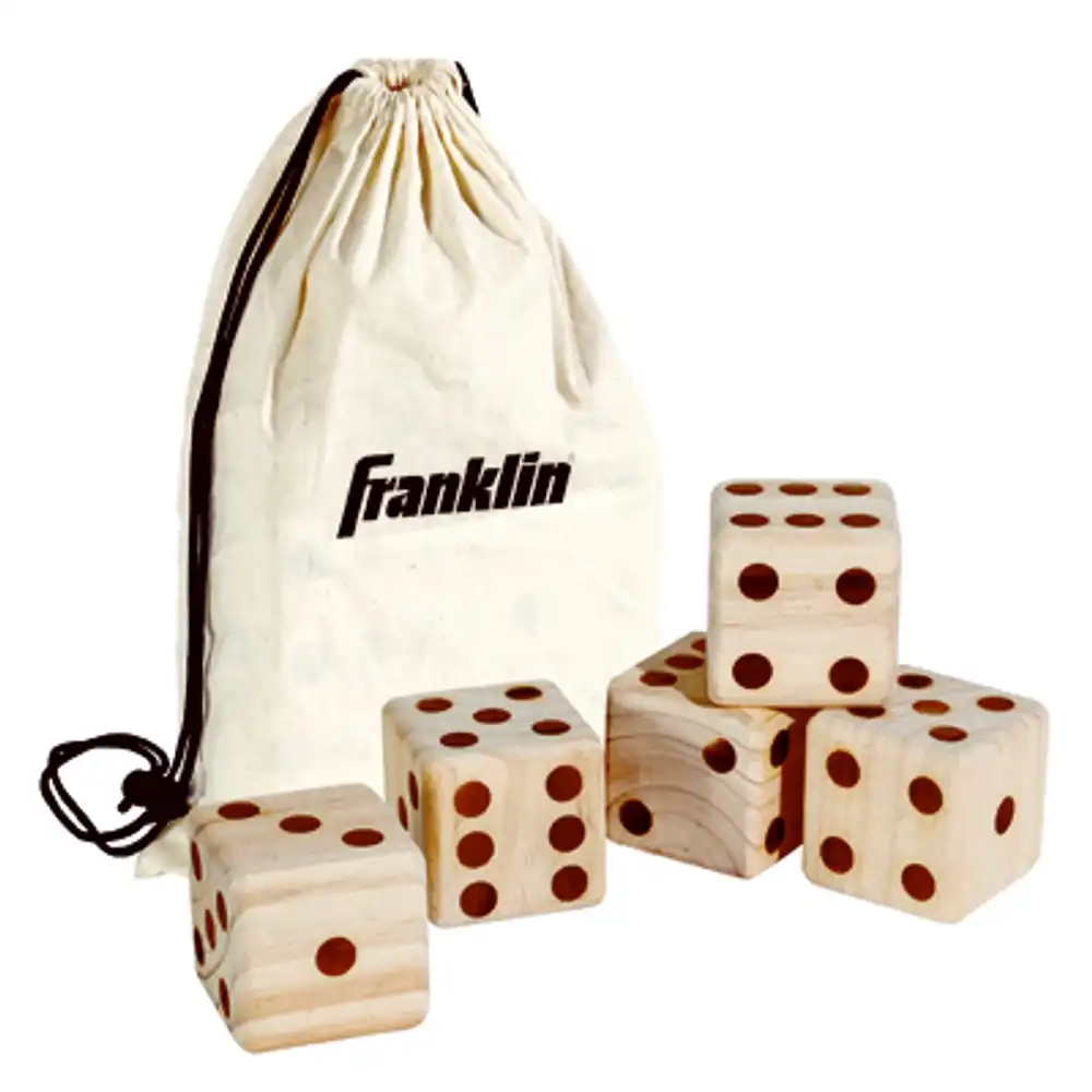 6-pc. giant wood dice set, carry bag