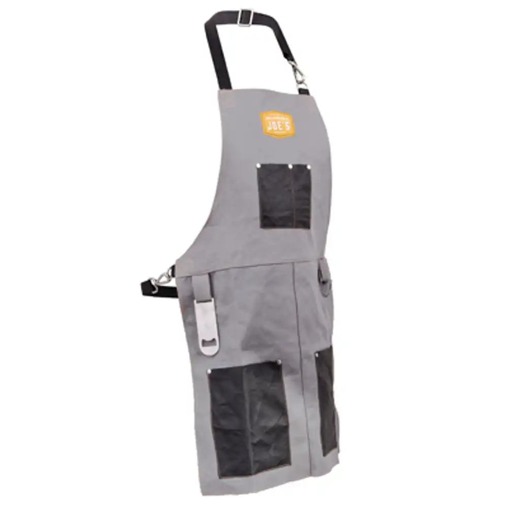 grilling apron, canvas/suade, gray/black