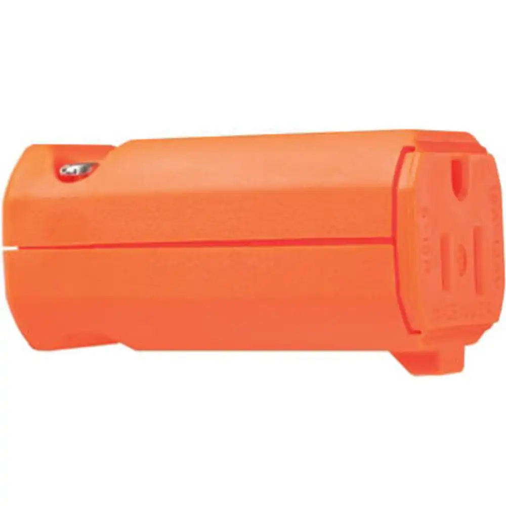 pass & seymour straight blade 2-pole female connector, 15a 125v, hi-vis orange