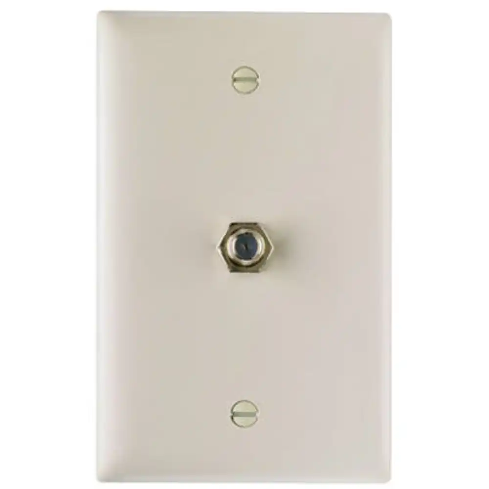 pass & seymour 1-gang coaxial connector wall plate, light almond