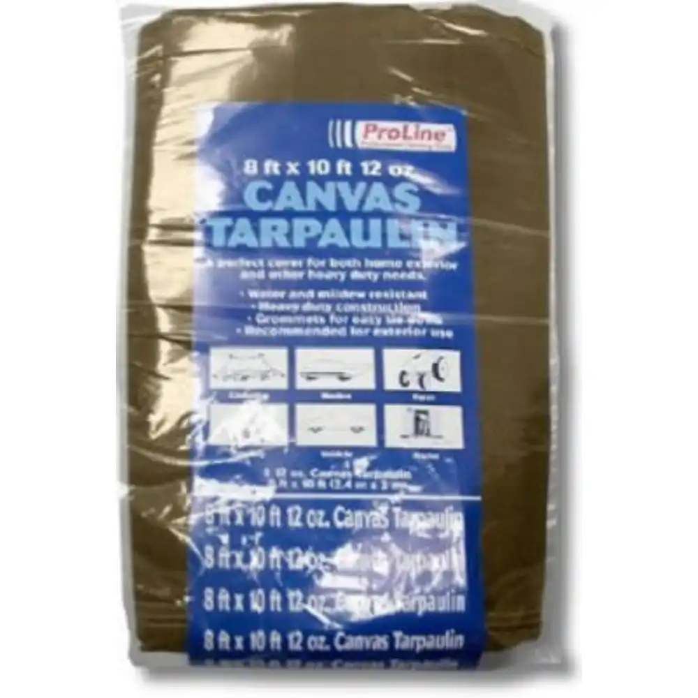 canvas tarp, tan/brown, 8 x 10 ft., 12 oz.