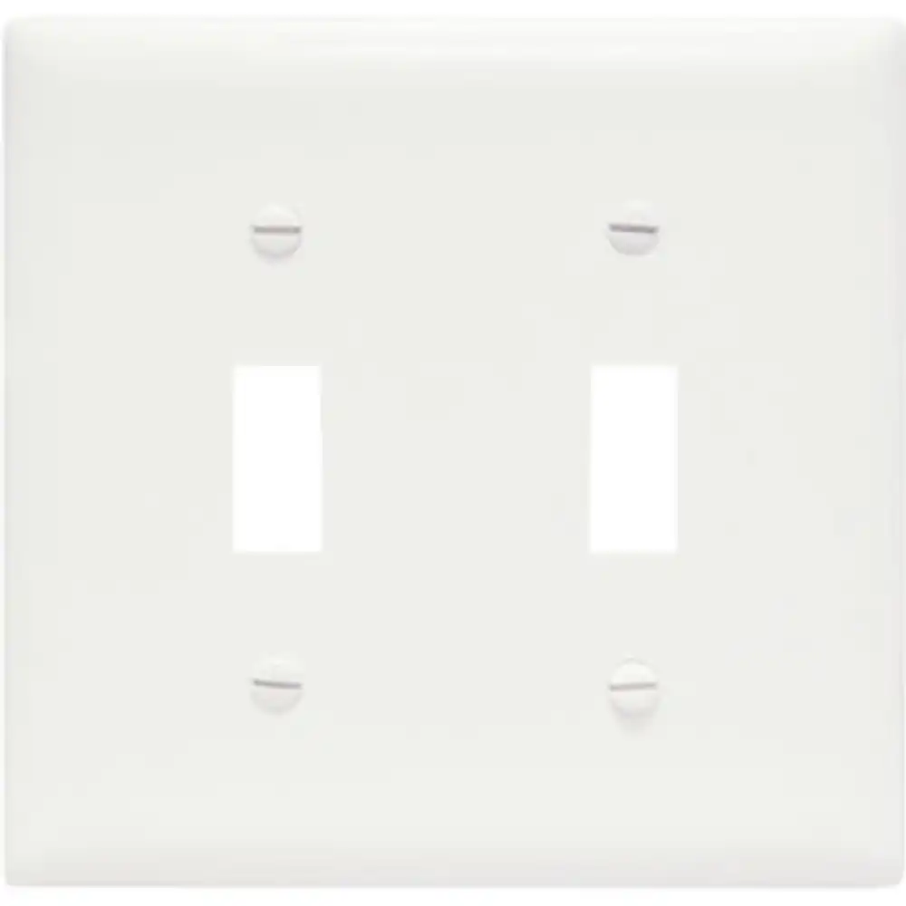 pass & seymour 2-toggle nylon wall plate, 2-gang, white